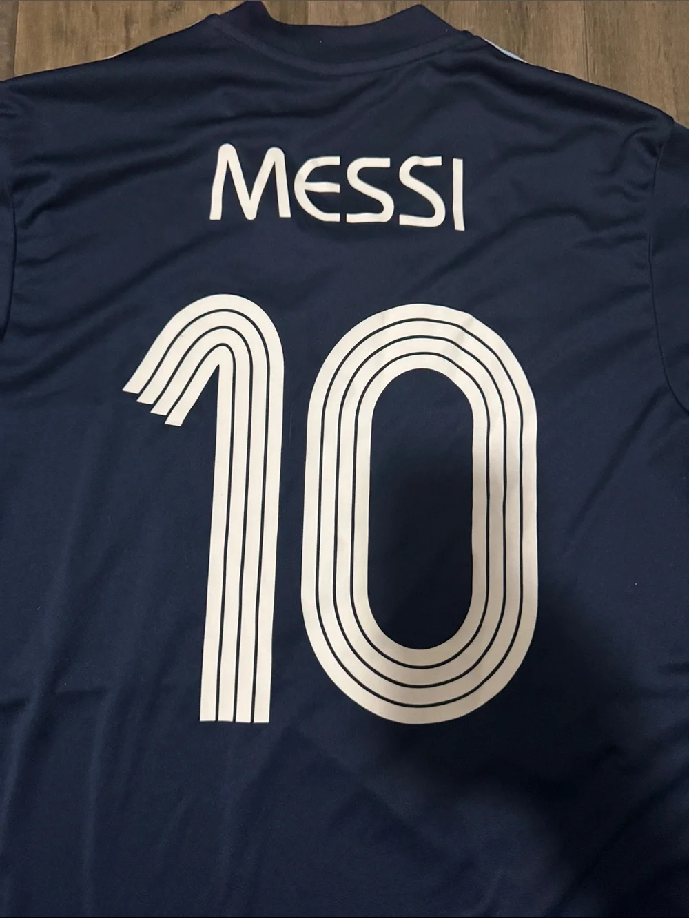 adidas Men’s Navy Blue Soccer Jersey with Light Blue and White Accents